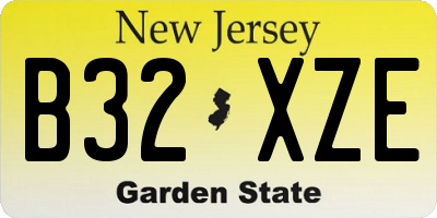 NJ license plate B32XZE