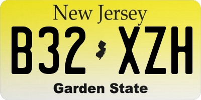 NJ license plate B32XZH
