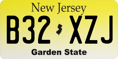 NJ license plate B32XZJ