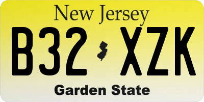 NJ license plate B32XZK