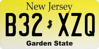 NJ license plate B32XZQ