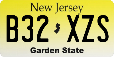 NJ license plate B32XZS