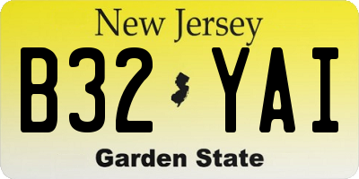 NJ license plate B32YAI