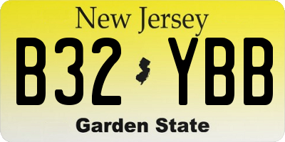 NJ license plate B32YBB