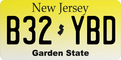NJ license plate B32YBD