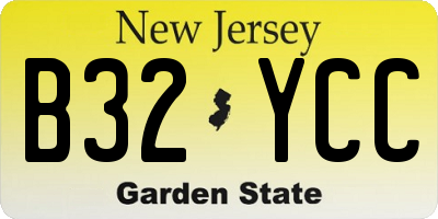 NJ license plate B32YCC