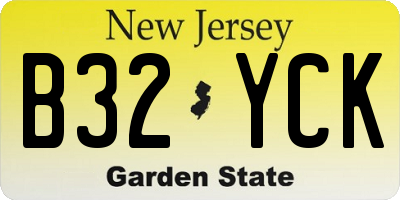 NJ license plate B32YCK