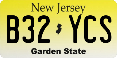 NJ license plate B32YCS