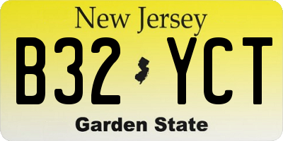 NJ license plate B32YCT