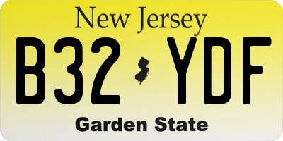 NJ license plate B32YDF