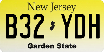 NJ license plate B32YDH