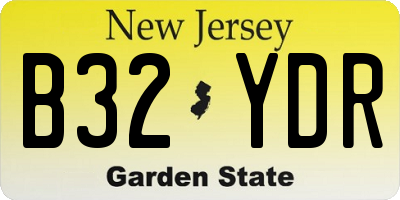 NJ license plate B32YDR