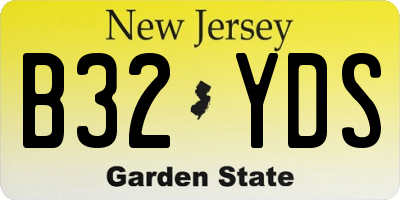 NJ license plate B32YDS