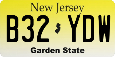 NJ license plate B32YDW