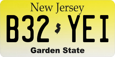 NJ license plate B32YEI