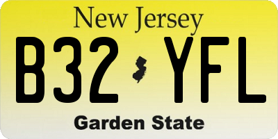 NJ license plate B32YFL
