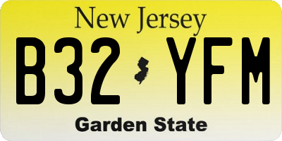 NJ license plate B32YFM