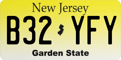 NJ license plate B32YFY