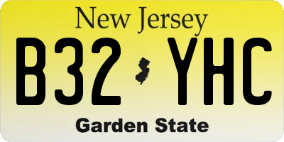 NJ license plate B32YHC