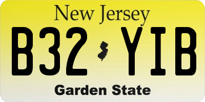 NJ license plate B32YIB