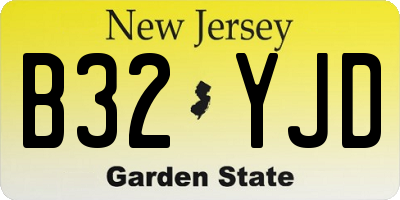 NJ license plate B32YJD