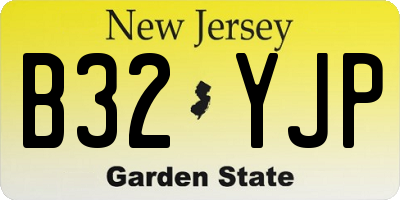 NJ license plate B32YJP