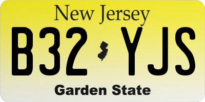 NJ license plate B32YJS