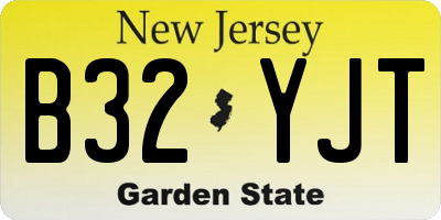 NJ license plate B32YJT