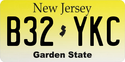 NJ license plate B32YKC