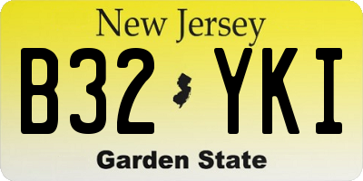 NJ license plate B32YKI