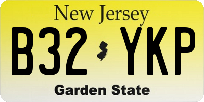 NJ license plate B32YKP
