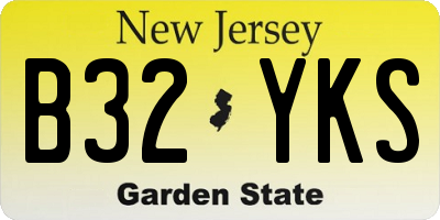 NJ license plate B32YKS