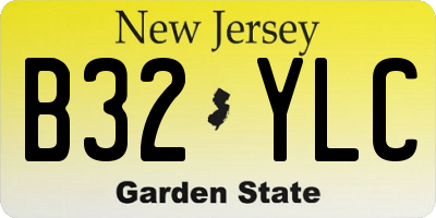 NJ license plate B32YLC