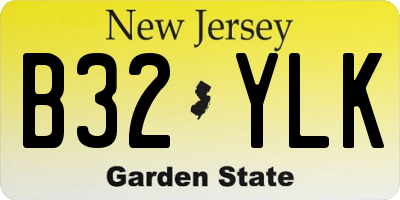 NJ license plate B32YLK