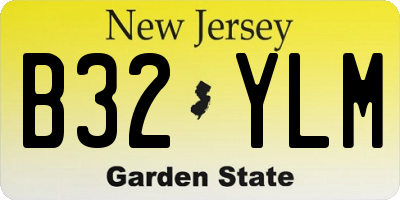 NJ license plate B32YLM
