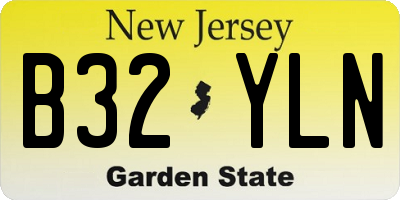 NJ license plate B32YLN