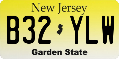 NJ license plate B32YLW