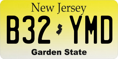 NJ license plate B32YMD
