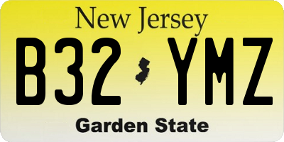 NJ license plate B32YMZ