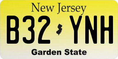 NJ license plate B32YNH