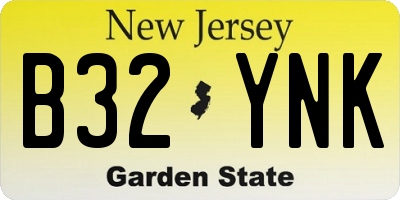NJ license plate B32YNK