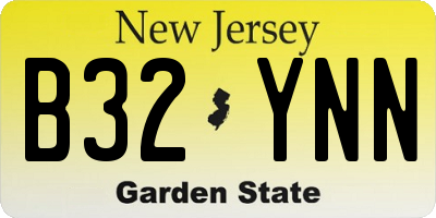 NJ license plate B32YNN