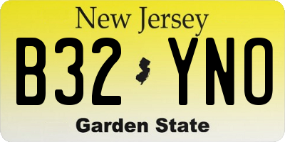 NJ license plate B32YNO