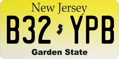 NJ license plate B32YPB