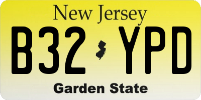 NJ license plate B32YPD