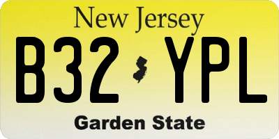 NJ license plate B32YPL