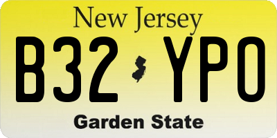 NJ license plate B32YPO