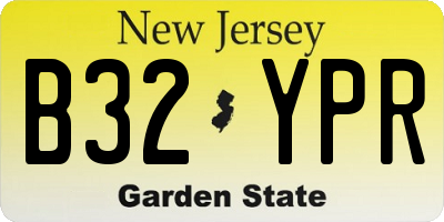 NJ license plate B32YPR