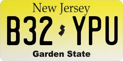 NJ license plate B32YPU
