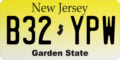 NJ license plate B32YPW